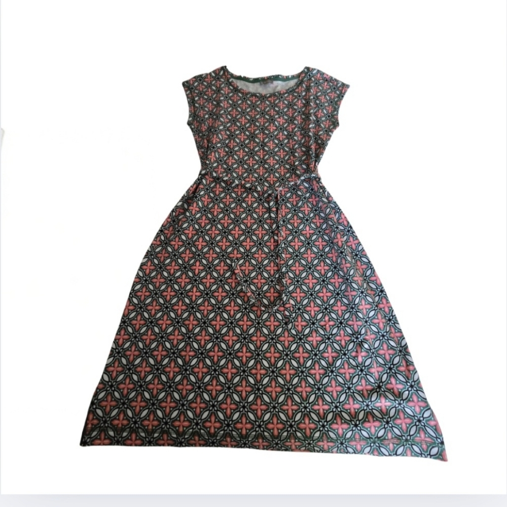 Talbots Size XS Drsss Modal French Terry High Tide Tile Pattern Stretchy w/ Tie